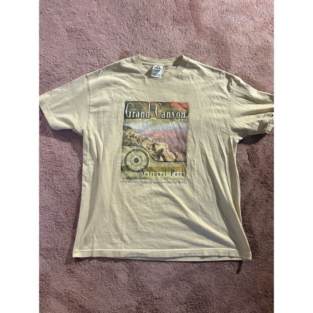 Vintage AAA Grand Canyon National Park Graphic T-Shirt Tan XL Mens Compass Tee